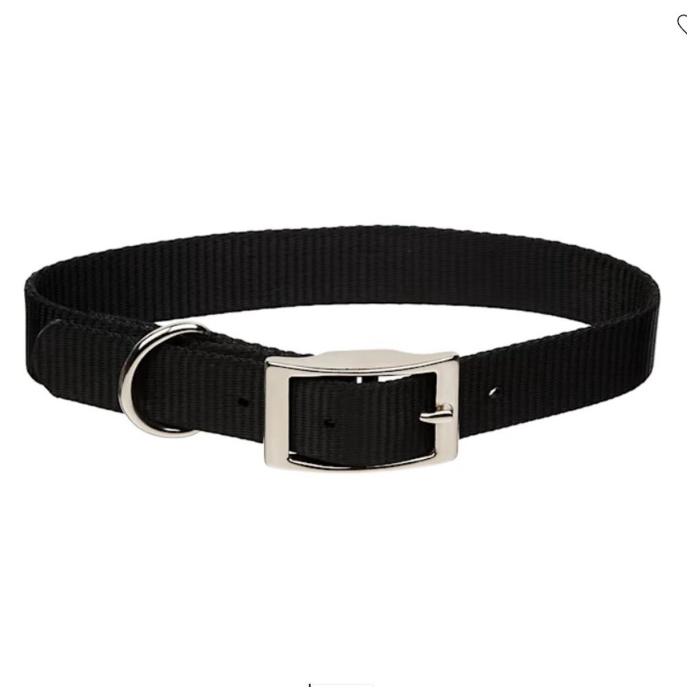 Dog Collar: NWT Black Pin Buckle, Medium or Large
